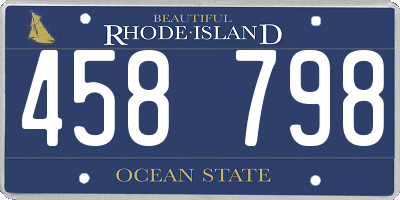 RI license plate 458798