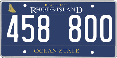 RI license plate 458800