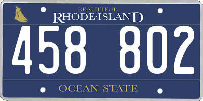 RI license plate 458802