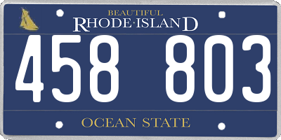 RI license plate 458803