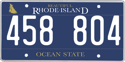 RI license plate 458804