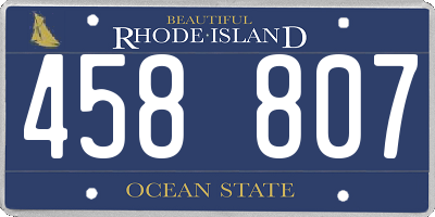 RI license plate 458807