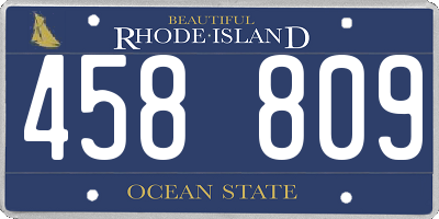 RI license plate 458809