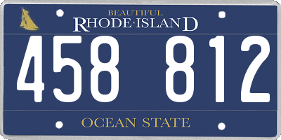 RI license plate 458812