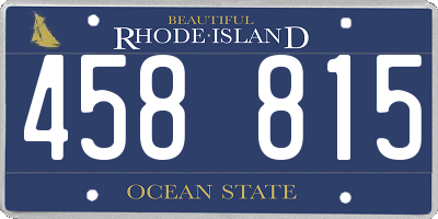 RI license plate 458815