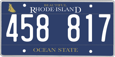 RI license plate 458817