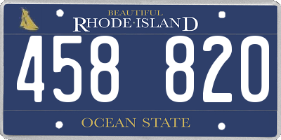 RI license plate 458820