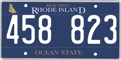 RI license plate 458823