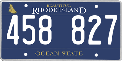RI license plate 458827