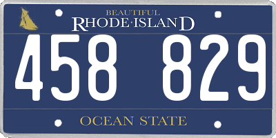 RI license plate 458829