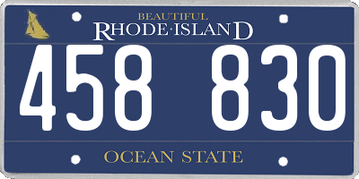 RI license plate 458830
