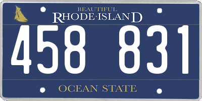 RI license plate 458831