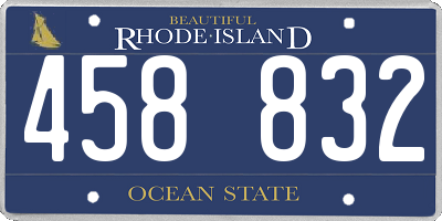 RI license plate 458832