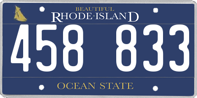 RI license plate 458833