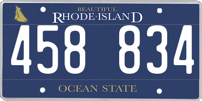 RI license plate 458834