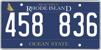 RI license plate 458836