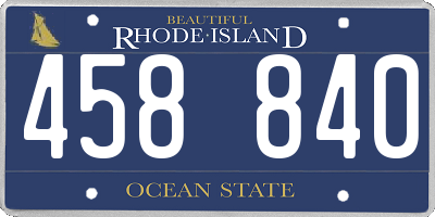 RI license plate 458840