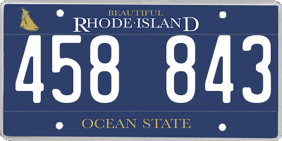 RI license plate 458843