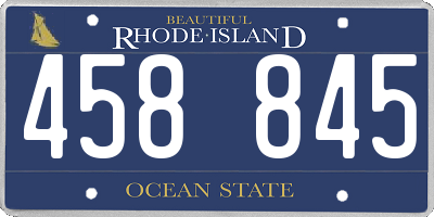 RI license plate 458845
