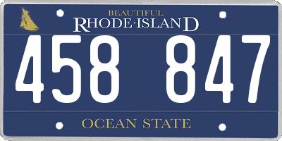 RI license plate 458847