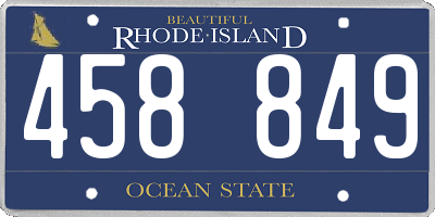 RI license plate 458849