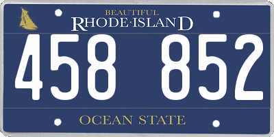 RI license plate 458852