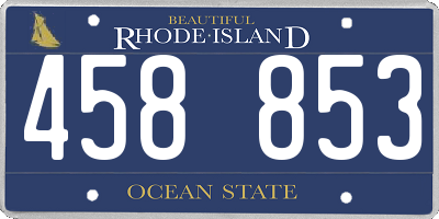 RI license plate 458853