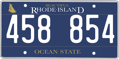 RI license plate 458854