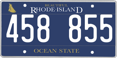 RI license plate 458855