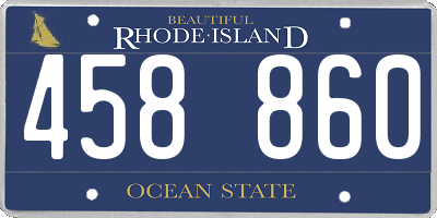 RI license plate 458860