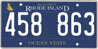RI license plate 458863