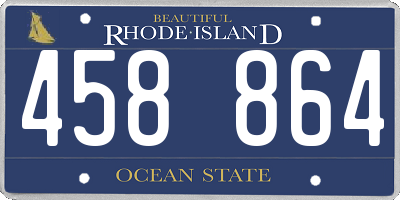 RI license plate 458864