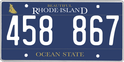 RI license plate 458867
