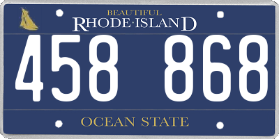 RI license plate 458868