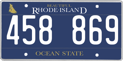 RI license plate 458869