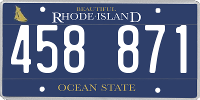 RI license plate 458871