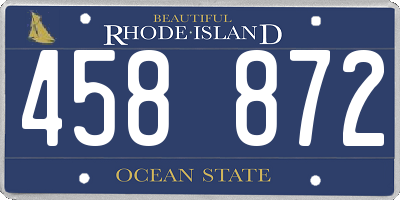 RI license plate 458872