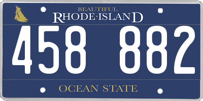 RI license plate 458882
