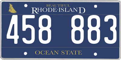 RI license plate 458883