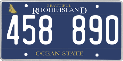 RI license plate 458890