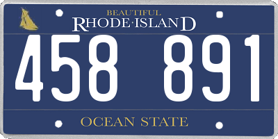 RI license plate 458891