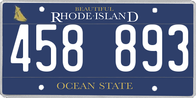 RI license plate 458893