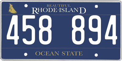 RI license plate 458894