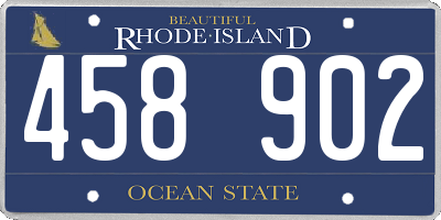 RI license plate 458902