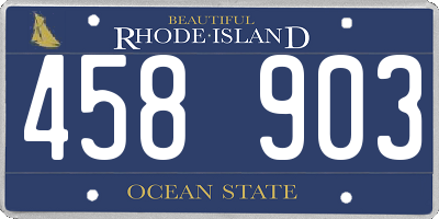 RI license plate 458903