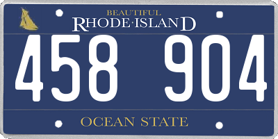 RI license plate 458904