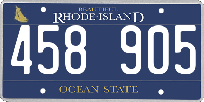 RI license plate 458905