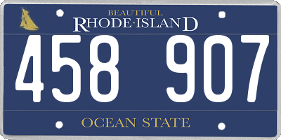 RI license plate 458907