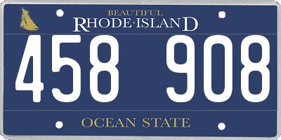 RI license plate 458908