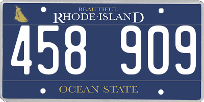 RI license plate 458909